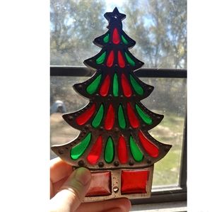 Antique Stained Glass Christmas Tree Orname
